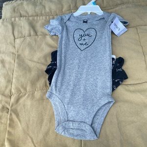 Carter’s You+Me 2 piece Set Onesie with ruffle bottom Babygirl Size 6 months